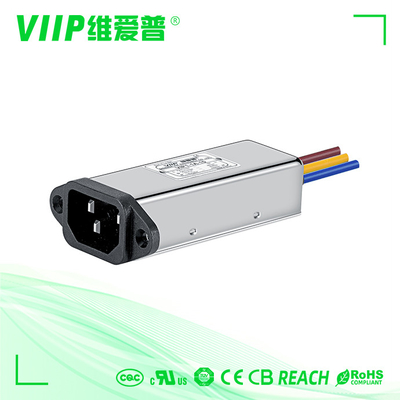 Buy 3A 60Hz Ac Power Line IEC EMI Filter Male Socket With Wires 1500VDC online manufacture