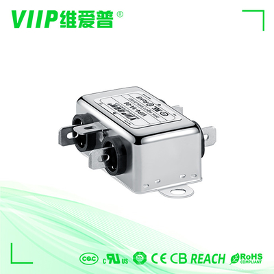 Single Phase RFI Mains Filter , EMC EMI Filter For AC Power Supply