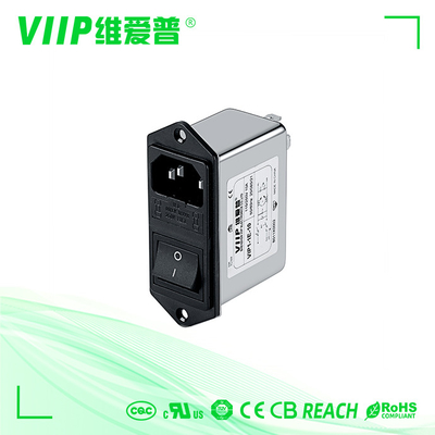 IEC Socket Filter EMC EMI Filter with ≤0.5dB Insertion Loss and -25C- 85C Temperature Range