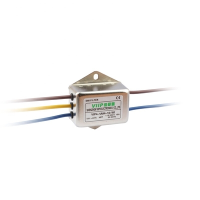 Inline EMI Filter with 10A Current Rating Fast On Termination Style and 20-100dB Stopband Attenuation