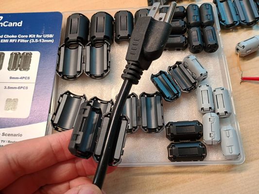 Snap-On Ferrite Ring with 155 Ohm Impedance for EMI/RFI Suppression and Custom Design Options